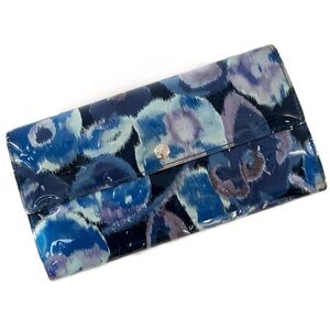 Louis Vuitton Ikat Floral Monogram Vernis Sarah Long Wallet in Grand Bleu